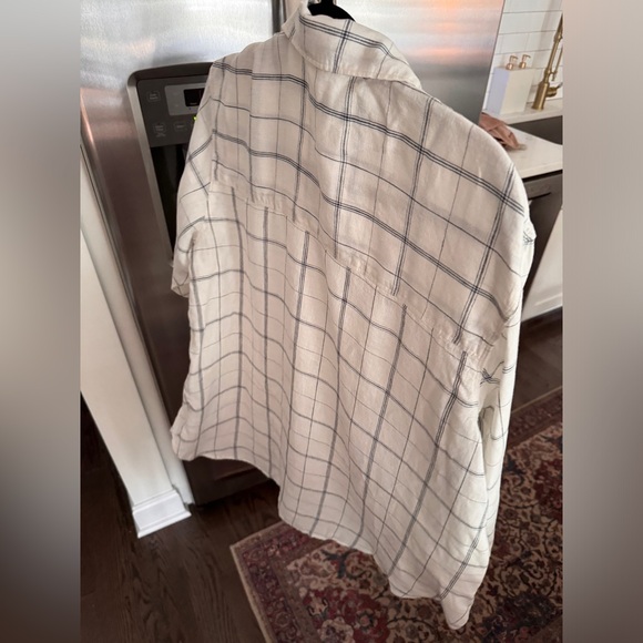 Abercrombie & Fitch long sleeve plaid oversized cotton button down shirt - Picture 6 of 10